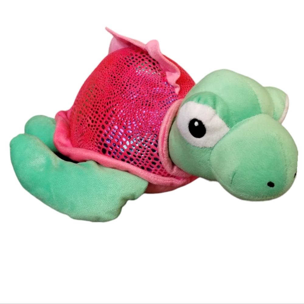 Fun Express Turtle Plush Sparkly Pink Shell 12in
